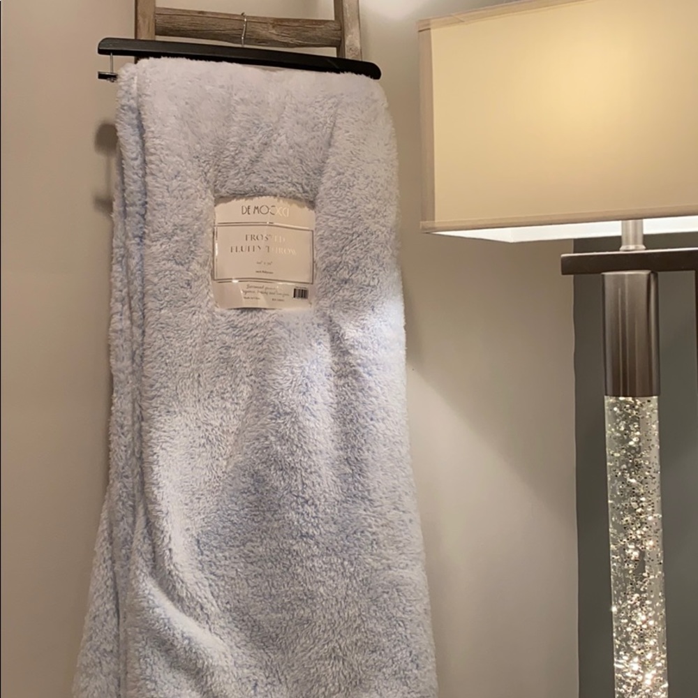 BABY BLUE FUZZY BLANKET